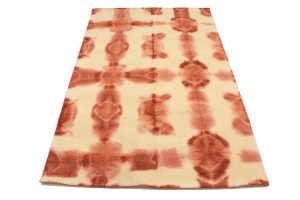 Rusty Red Cream Tie-Dye 5X8 Hand-Tufted Modern Rug