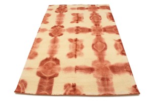 Rusty Red Cream Tie-Dye 5X8 Hand-Tufted Modern Rug