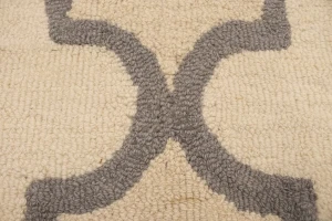 Cream & Tan Trellis 5X8 Hand-Tufted Modern Rug