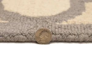 Cream & Tan Trellis 5X8 Hand-Tufted Modern Rug