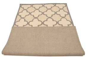 Cream & Tan Trellis 5X8 Hand-Tufted Modern Rug