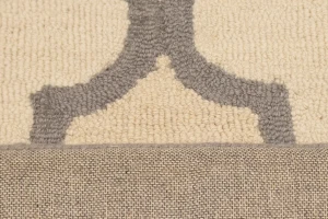 Cream & Tan Trellis 5X8 Hand-Tufted Modern Rug