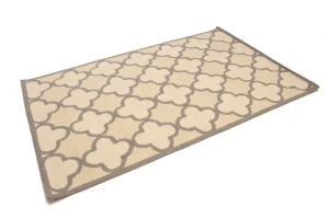 Cream & Tan Trellis 5X8 Hand-Tufted Modern Rug