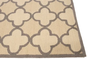 Cream & Tan Trellis 5X8 Hand-Tufted Modern Rug