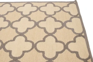 Cream & Tan Trellis 5X8 Hand-Tufted Modern Rug