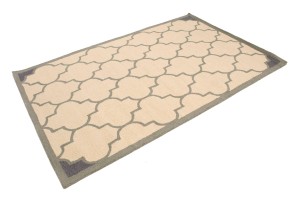 Cream & Gray Trellis 5X8 Hand-Tufted Modern Rug
