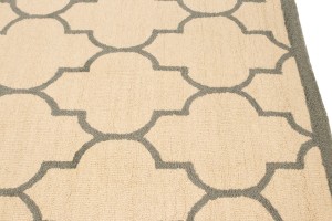 Cream & Gray Trellis 5X8 Hand-Tufted Modern Rug