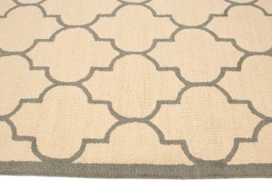 Cream & Gray Trellis 5X8 Hand-Tufted Modern Rug
