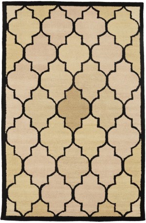 Cream & Black Trellis 5X8 Hand-Tufted Modern Rug