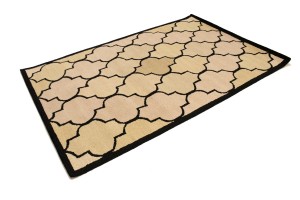 Cream & Black Trellis 5X8 Hand-Tufted Modern Rug