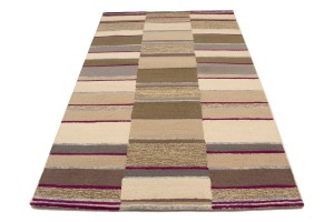 Multicolored Stripes 5X8 Hand-Tufted Modern Rug