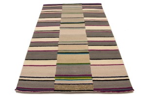 Multicolored Stripes 5X8 Hand-Tufted Modern Rug