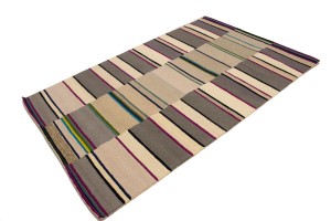 Multicolored Stripes 5X8 Hand-Tufted Modern Rug