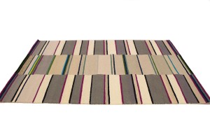 Multicolored Stripes 5X8 Hand-Tufted Modern Rug