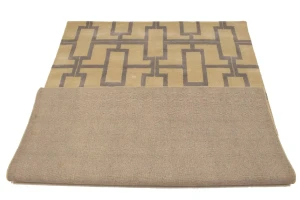 Cream Geometric 5X8 Hand-Tufted Modern Rug