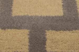 Cream Geometric 5X8 Hand-Tufted Modern Rug