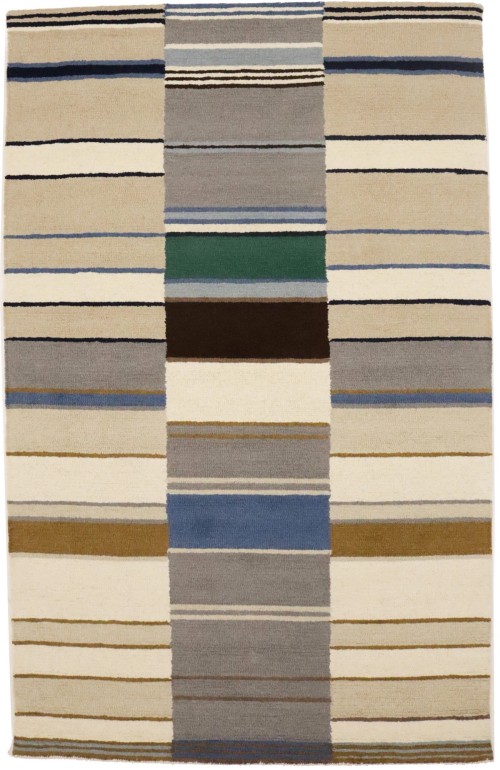 Multicolored Stripes 5X8 Hand-Tufted Modern Rug