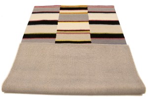 Multicolored Stripes 5X8 Hand-Tufted Modern Rug