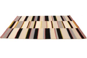 Multicolored Stripes 5X8 Hand-Tufted Modern Rug