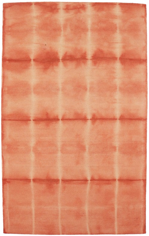 Coral Red Tie-Dye 5X8 Hand-Tufted Modern Rug