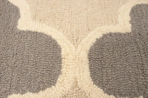 Cream Beige Taupe Trellis 5X8 Hand-Tufted Modern Rug