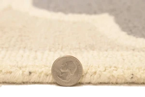 Cream Beige Taupe Trellis 5X8 Hand-Tufted Modern Rug