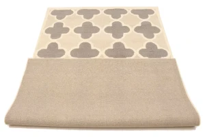 Cream Beige Taupe Trellis 5X8 Hand-Tufted Modern Rug