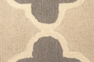 Cream Beige Taupe Trellis 5X8 Hand-Tufted Modern Rug