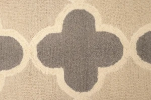 Cream Beige Taupe Trellis 5X8 Hand-Tufted Modern Rug