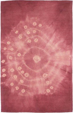 Deep Blush Tie-Dye 5X8 Hand-Tufted Modern Rug