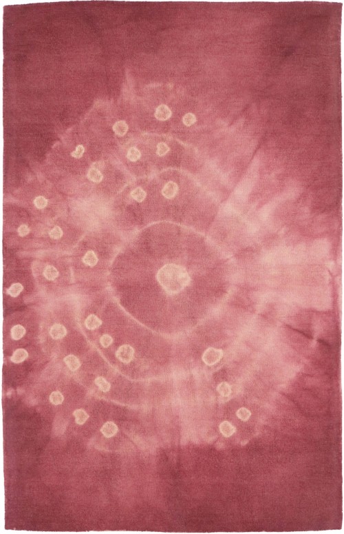 Deep Blush Tie-Dye 5X8 Hand-Tufted Modern Rug