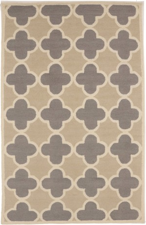 Beige Taupe Cream Trellis 5X8 Hand-Tufted Modern Rug