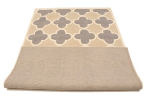 Beige Taupe Cream Trellis 5X8 Hand-Tufted Modern Rug