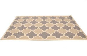 Beige Taupe Cream Trellis 5X8 Hand-Tufted Modern Rug