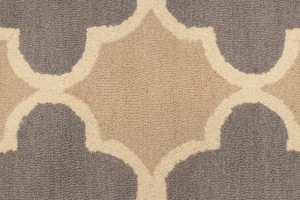 Beige Taupe Cream Trellis 5X8 Hand-Tufted Modern Rug