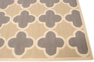 Beige Taupe Cream Trellis 5X8 Hand-Tufted Modern Rug
