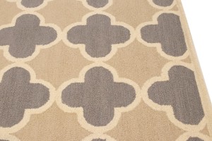 Beige Taupe Cream Trellis 5X8 Hand-Tufted Modern Rug