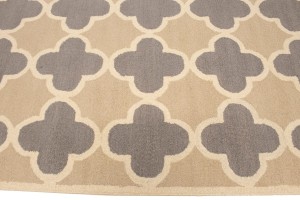 Beige Taupe Cream Trellis 5X8 Hand-Tufted Modern Rug