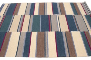 Multicolored Stripes 5X8 Hand-Tufted Modern Rug