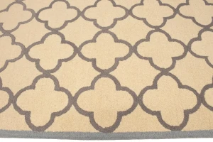 Cream & Taupe Trellis 5X8 Hand-Tufted Modern Rug