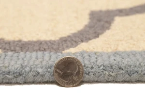 Cream & Taupe Trellis 5X8 Hand-Tufted Modern Rug