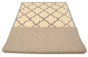 Cream & Taupe Trellis 5X8 Hand-Tufted Modern Rug