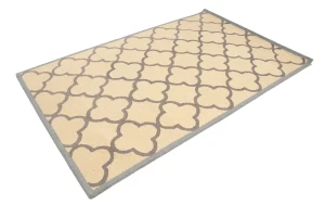 Cream & Taupe Trellis 5X8 Hand-Tufted Modern Rug