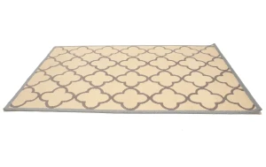 Cream & Taupe Trellis 5X8 Hand-Tufted Modern Rug