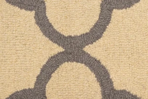 Cream & Taupe Trellis 5X8 Hand-Tufted Modern Rug