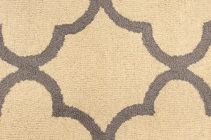 Cream & Taupe Trellis 5X8 Hand-Tufted Modern Rug