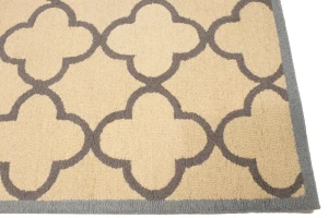 Cream & Taupe Trellis 5X8 Hand-Tufted Modern Rug