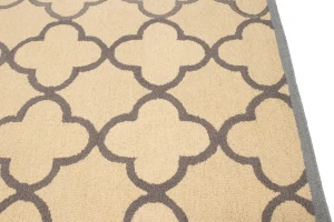 Cream & Taupe Trellis 5X8 Hand-Tufted Modern Rug