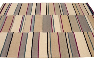 Multicolored Stripes 5X8 Hand-Tufted Modern Rug