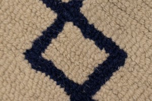 Cream & Purple-navy Geometric 5X8 Hand-Tufted Modern Rug